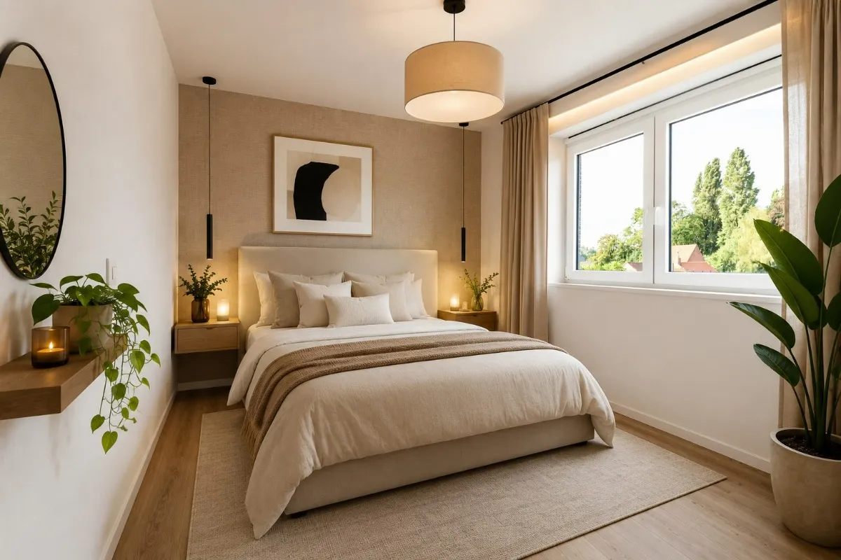 Slaapkamer in een nieuwbouwwoning aan de Gottemstraat in Dentergem, virtueel ingericht